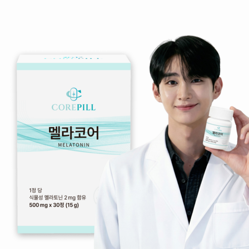 코어필 식물성 멜라토닌 함유 멜라코어, 1개, 30정