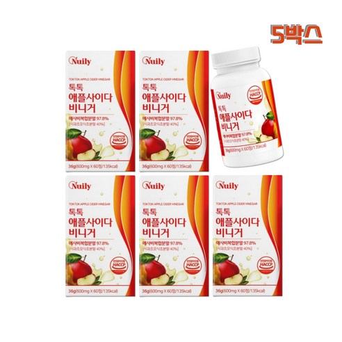 뉴일리 혈당조절 체중감소 톡톡 애플사이다비니거 60정(한달분)x5박스