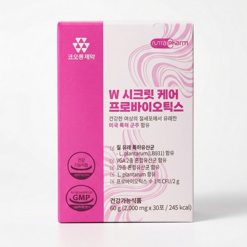 코오롱제약 W시크릿케어 프로바이오틱스, 질유산균