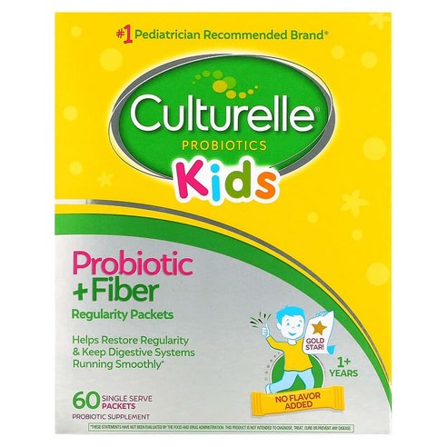 Culturelle 키즈 레귤래리티 프로바이오틱 + 섬유소 만 1세 이상 무맛 1회 사용 팩 60개 CTL-40093