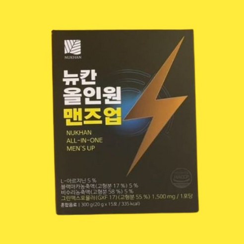 뉴칸 올인원 맨즈업 20g x15포 1박스 블랙마카 아르기닌 야관문 남성 활력 에너지 고농축 액상 536087