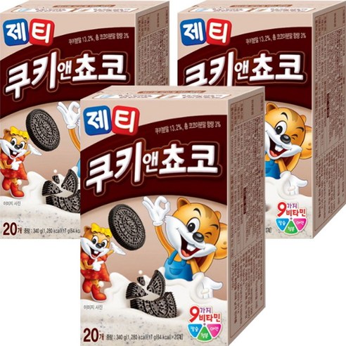 동서 제티 쿠키앤초코 60개입 (1020g), 1.02kg, 60개입, 1