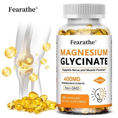 마그네슘 글리신 400mg 미네랄 보충제로 남녀 모두에게 적합하며 자연적인 수면지원과 근육회복, 높은 흡수율
