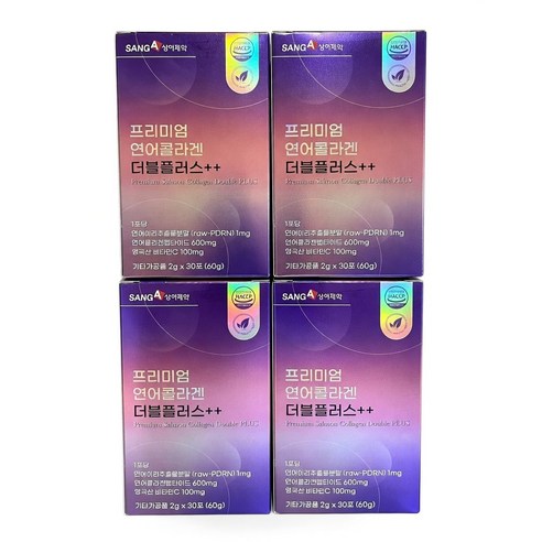 상아제약 프리미엄 연어콜라겐 더블플러스 30p, 4개, 30회분