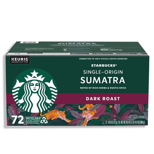 Starbucks 스타벅스 큐리그 수마트라  다크로스트 K-Cup 72개입 1박스