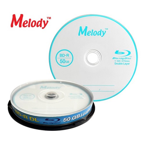 블루레이디스크 [멜로디]공블루레이 6배속 50GB BDR DL 10P CAKE 공블루레이 블루레이디스크 공시디, 1개