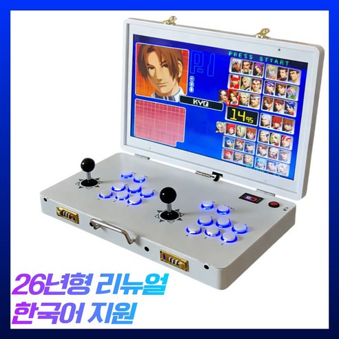 가가테크 최신형 레트로 게임기 2인용 한글판 21인치, 유선형+무선컨트롤러 미포함