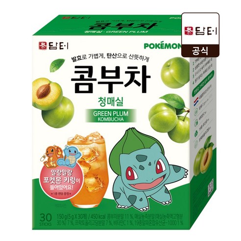 담터 포켓몬 콤부차 청매실맛