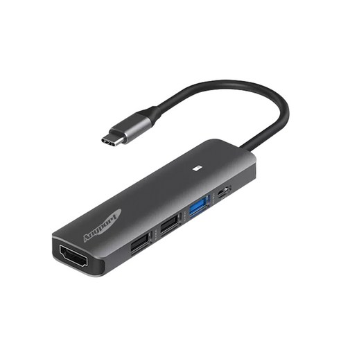 애니포트 AP-TC51PH 5IN1 알루미늄바디 C타입허브 PD 100W USB허브, 메탈블랙, 1개