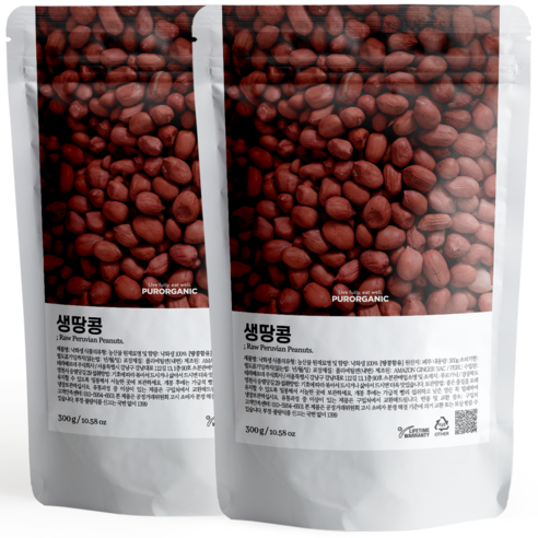 푸로가닉 페루산 생땅콩, 2개, 300g