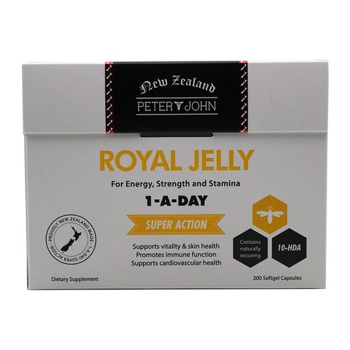 뉴질랜드 로얄젤리 피터앤존 로얄제리 1000mg 200소프트젤 캡슐 면역력 활력, 1개, 200정