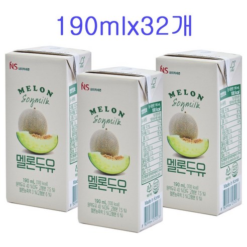 네이처세븐 멜론 두유 190ml 16팩 x 3박스 선물용 패키지