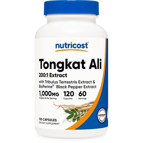192864 Nutricost 뉴트리코스트 Tongkat Ali 1000mg 120캡슐 / 트리불루스 테레스트리스 바이오페린
