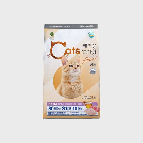 캐츠랑 리브레 전연령 고양이사료, 닭+참치, 5kg, 1개