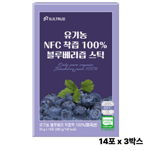빌트루 리얼베리 블루베리 퓨레 100 스틱 즙