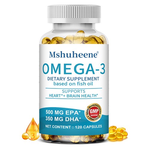 오메가-3 오메가-3 식이보충제 - EPA 500mg + DHA 350mg 함유 - 필수지방산 영양보충, 1개, 60정