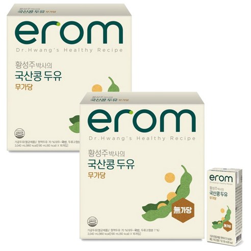이롬 황성주 박사의 국산콩 무가당 두유 190ml 16팩 2박스
