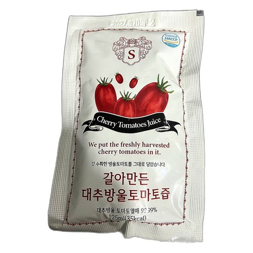 저속추출공법 갈아만든 대추방울 토마토즙 농축한 영양 가득 신선한 맛 100% 자연 그대로 담은 건강 음료, 50포, 1개, 50개, 100ml