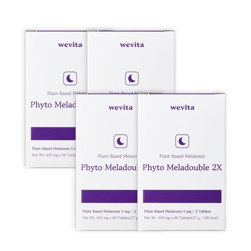 식물성 멜라토닌 5mg 고함량 HACCP 위비타 멜라더블 1개월분, 4개, 60정