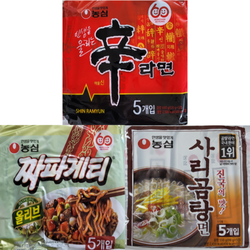 농심사리곰탕5입+짜파게티5입+신라면5입, 2세트