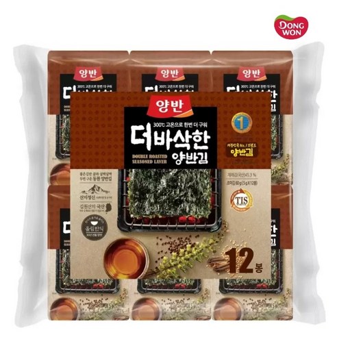 qktkrqktkrgks tlrrka 양반 더 바삭한 김 5g x 60봉