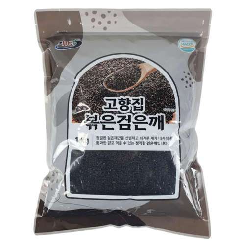 해피유통 검정깨 흑임자 볶은 검정참깨 1kg, 1kg, 3개