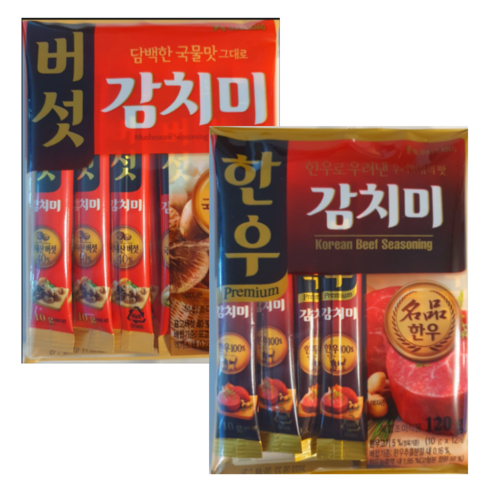 버섯감치미120g + 한우감치미120g 1세트/스틱형10g(대상,청정원), 3세트, 120g