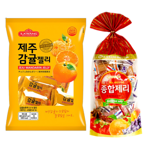[식자재랑] 일광제과 인기상품세트 ( 제주감귤젤리 280g + 종합제리 500g ), 1세트, 780g