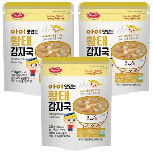 베베스트 아이 맛있는 국, 200g, 3개, 황태감자국
