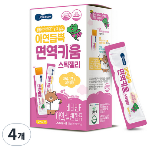 베베쿡 아연듬뿍 면역키움 스틱젤리 14p