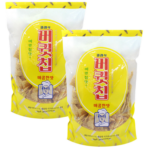 클래식 버큇칩 매콤한맛 280g x2개 메밀콘칩 총 560g (임박 26.05.14), 280g, 2개