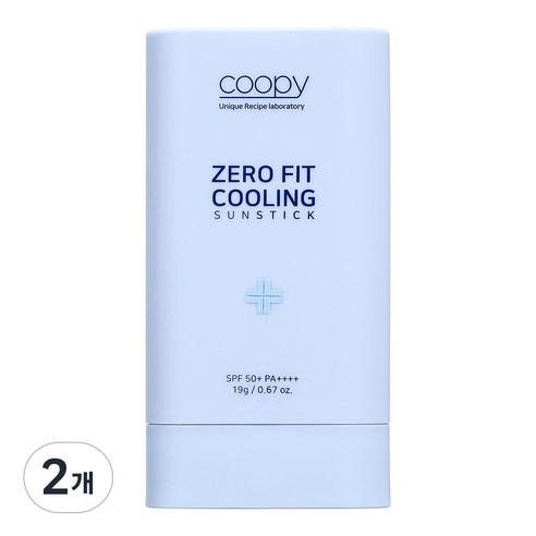 쿠피 끈적임없는 제로핏 즉각 쿨링 수분 선스틱 SPF50+ PA++++, 19g, 2개