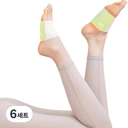 힐링스팀 발핫팩 온열찜질 손발워머 휴대용 발케어 온열밴드 (개별포장), 6세트