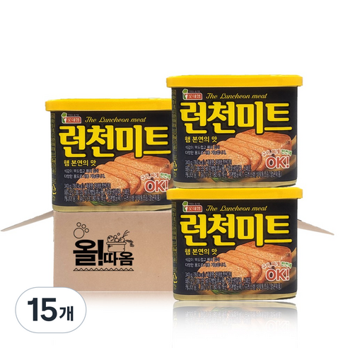 롯데햄 런천미트, 340g, 15개
