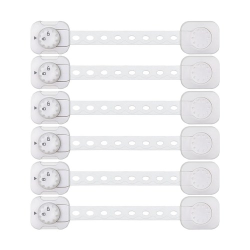 엠디글로벌 밴드형 다이얼 서랍 유아 이중 안전잠금장치, 6개