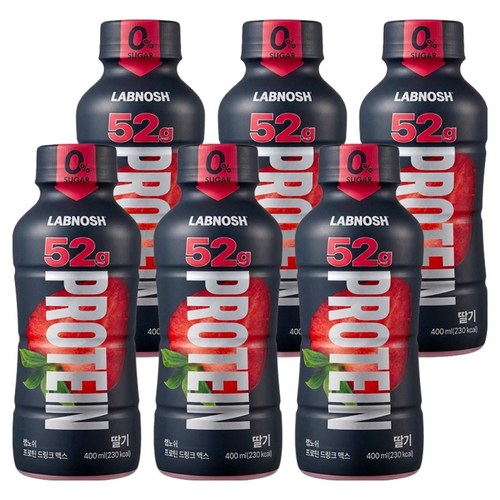 랩노쉬 프로틴 드링크 맥스 딸기, 6개, 400ml