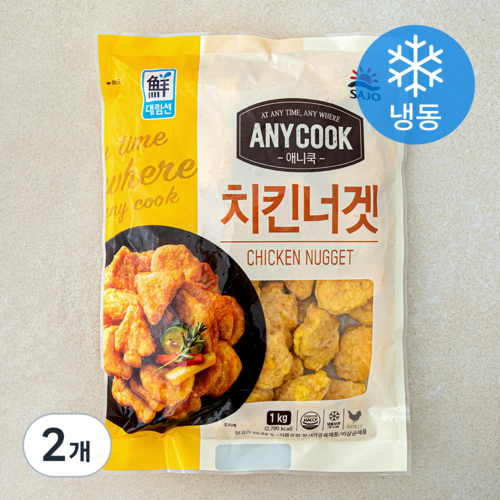 [로켓프레시] 대림선 애니쿡 치킨너겟 (냉동), 1kg, 2개
