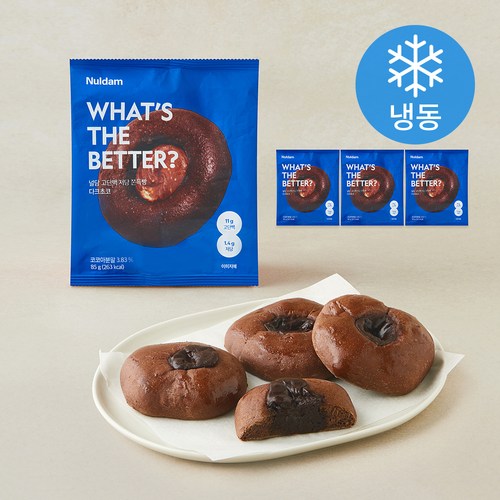 [로켓프레시] 널담 고단백 저당 쫀득빵 다크초코 (냉동), 85g, 4개, 1개입