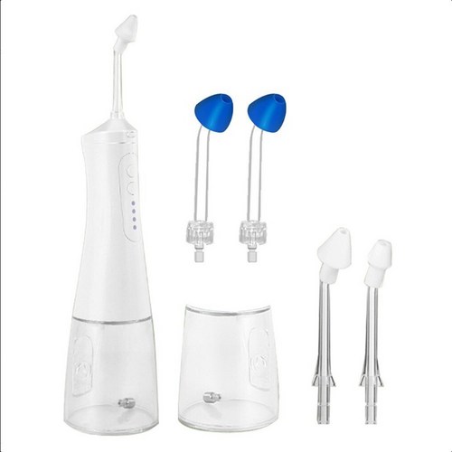 Smabat 전동식 코세정기 전동코세척기 코세정기 코청소 300ML 물통4개 노즐팁 6단계 모드 조절, 화이트