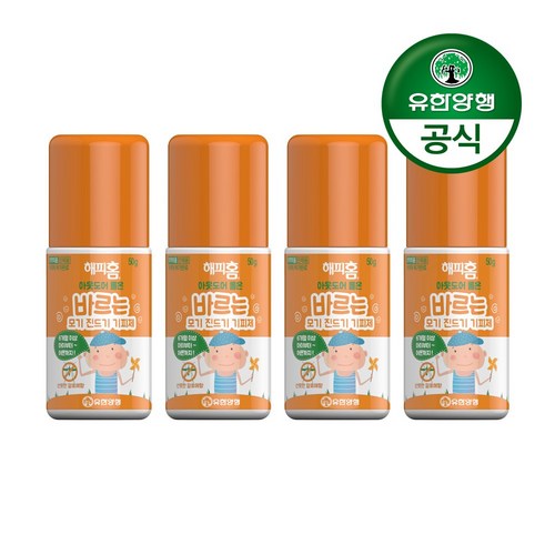 해피홈 아웃도어 롤온 바르는 모기기피제 50g X 4개