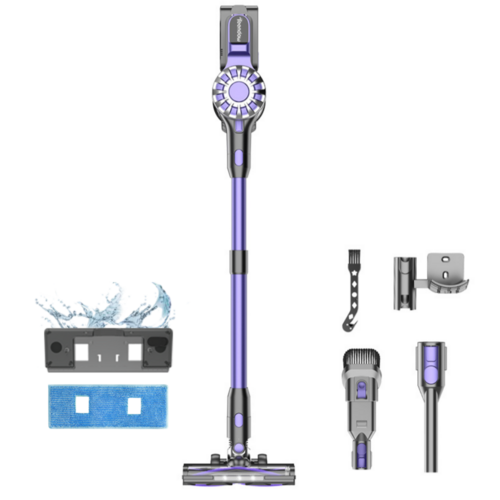 [최신형] 틴도우 차이슨 무선청소기 BLDC 스틱형 원룸 청소기+물걸레 기트+다양한 구성품, 퍼플, V07