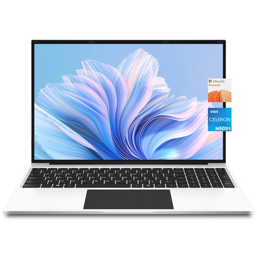 JUMPER 2025 노트북 16인치 화면 대형 셀러론 N5095 512GB SSD+128GB eMMc 16GB RAM office 365사무용 WIN11 home, 흰색, S7max N5095 16, 640GB