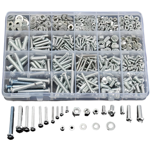 HANSUWI 볼트 너트 와샤 24종 세트 900p 크기 M3 M6, 1세트