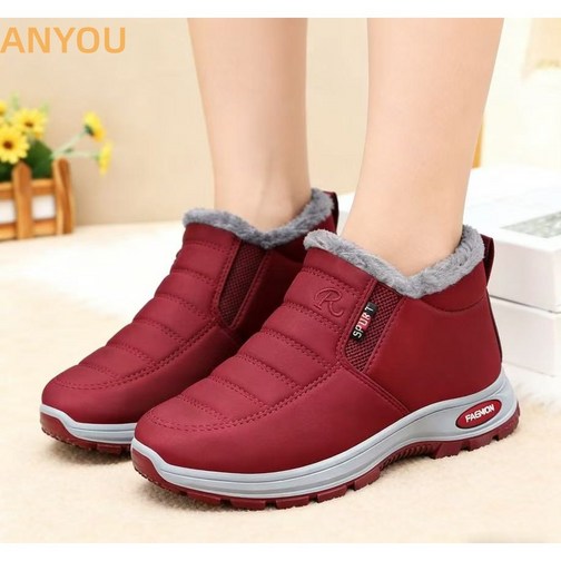 남녀공용 겨울 스노우 부츠 따뜻한  운동화 엄마 방한화 기모 두꺼운 패딩 신발 홈 털 패딩
