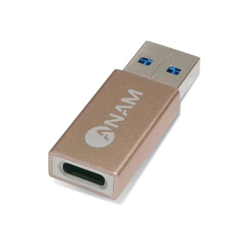 아남 USB C TYPE TO A 골드메탈 변환젠더, AGCCFAM17, 1개