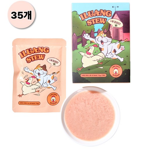 이루앙 고양이 습식사료 건더기 없는 페이스트형 습식파우치 후코이단 면역케어 수분증진, 5개, 490g