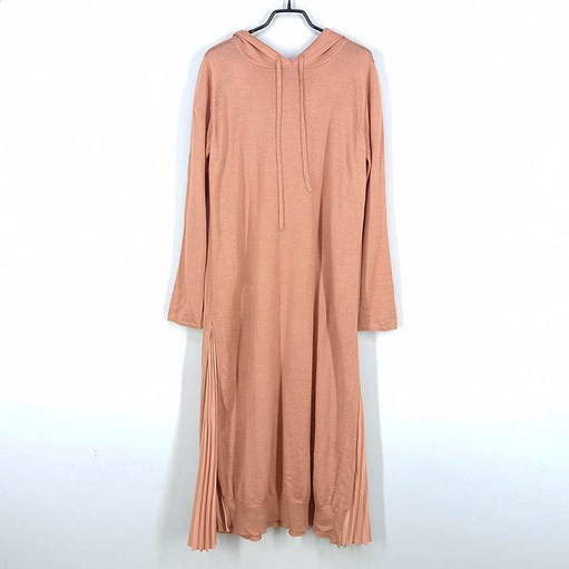 빈티지다온 티렌 여성 옆플리츠 니트 후드 롱원피스 코랄66