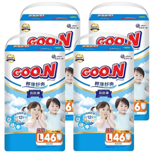 GOO.N 大王 輕薄舒爽 紙尿布 褲型 9~14kg, L, 184片