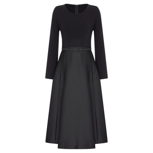 케네스레이디 여성용 니트탑 배색 플레어 원피스