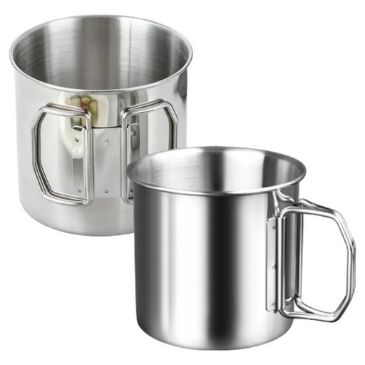 아워웍스 캠핑용 스테인리스 접이식 손잡이 휴대용 머그컵 550ml